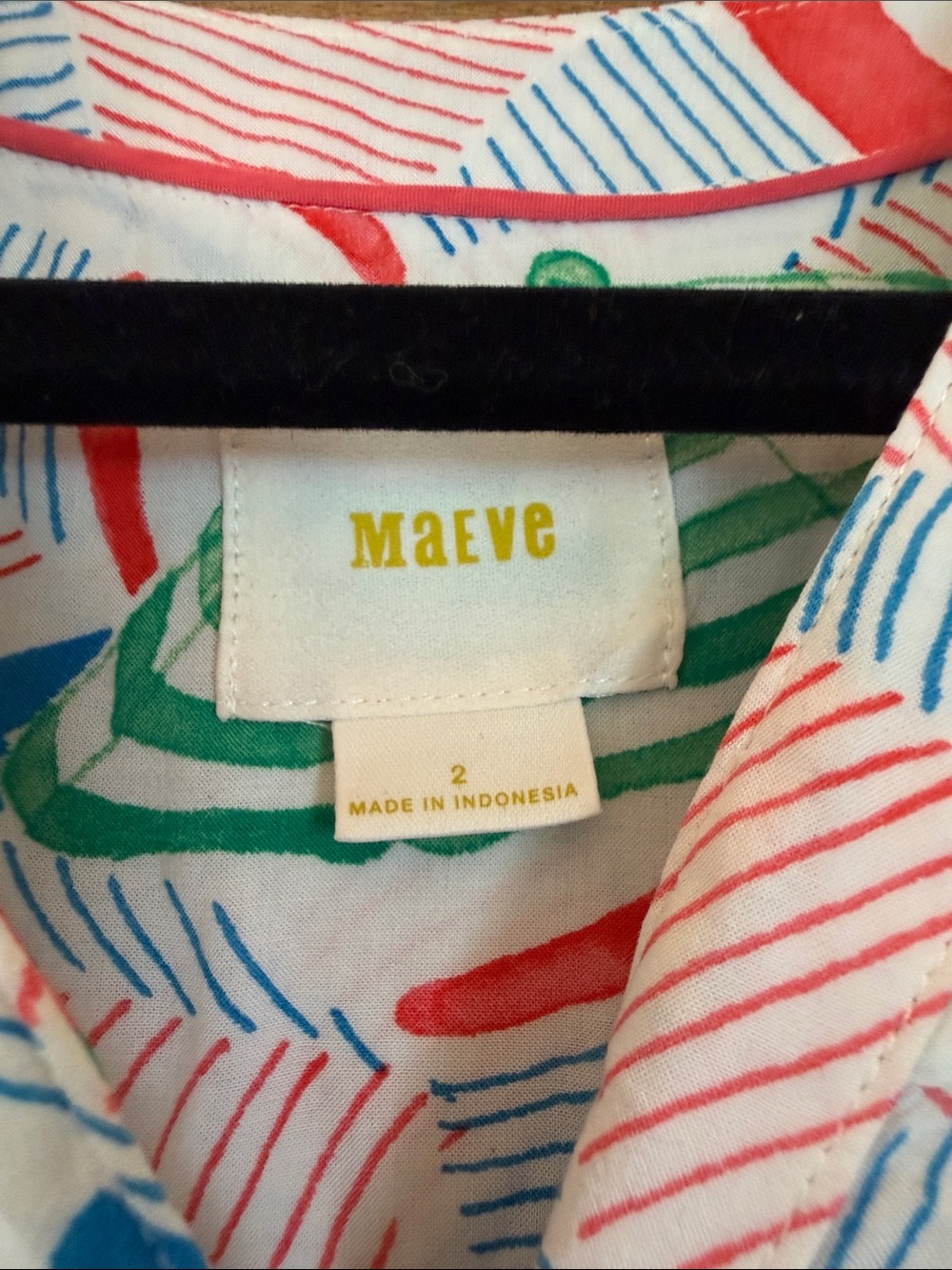 Anthropologie Maeve Size 2 “Sunseeker" Umbrella Print Blouse - Picture 4 of 7